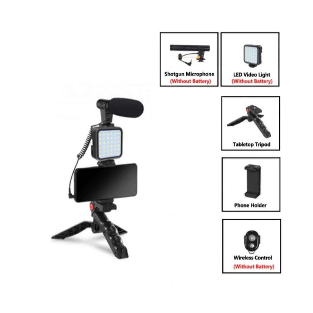 AY-49 Vlogging Video Making Kit For Smartphone & Camera – Video Recording, Photography & Studio Setup