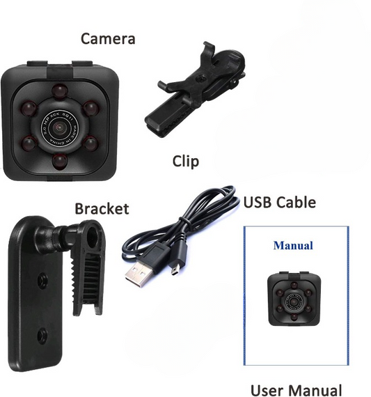 SQ6 Mini Spy Camera – HD Portable Security Camera With Night Vision & Two Stand Holder