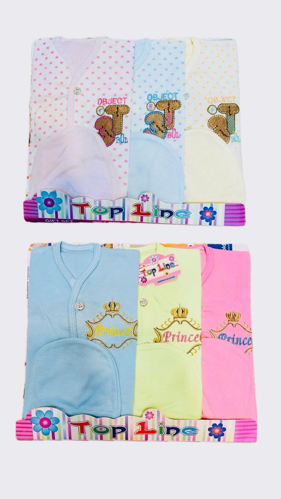 3 PCs Unisex Cotton Printed Bodysuits for Newborns