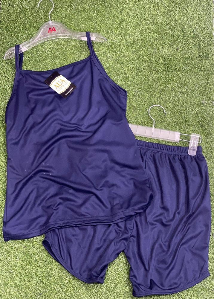 Silk Plain Blue, Light Weight Camisole Set