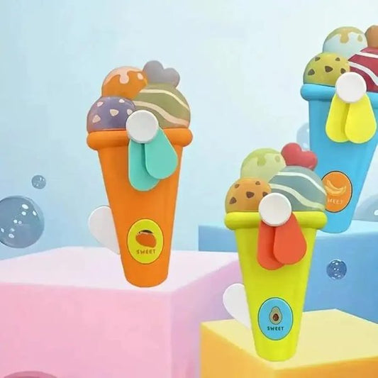 Handheld Ice Cream Cone Toy Fan For Kids