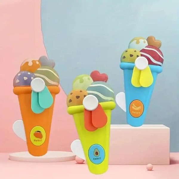 Handheld Ice Cream Cone Toy Fan For Kids
