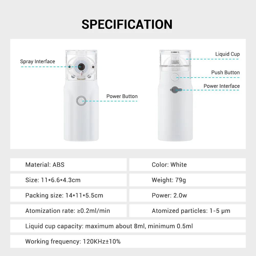 Portable Nebulizer For Asthma Inhaler Nebulizer Machine For Kids And Adults Medical Asthma Nebulizer - Rechargeable
