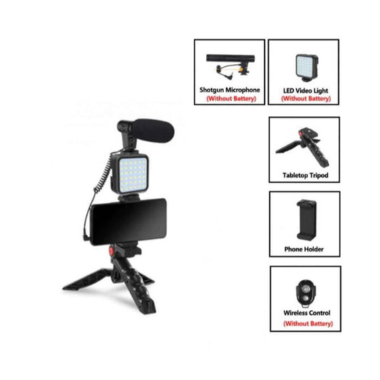 AY-49 Vlogging Video Making Kit For Smartphone & Camera – Video Recording, Photography & Studio Setup