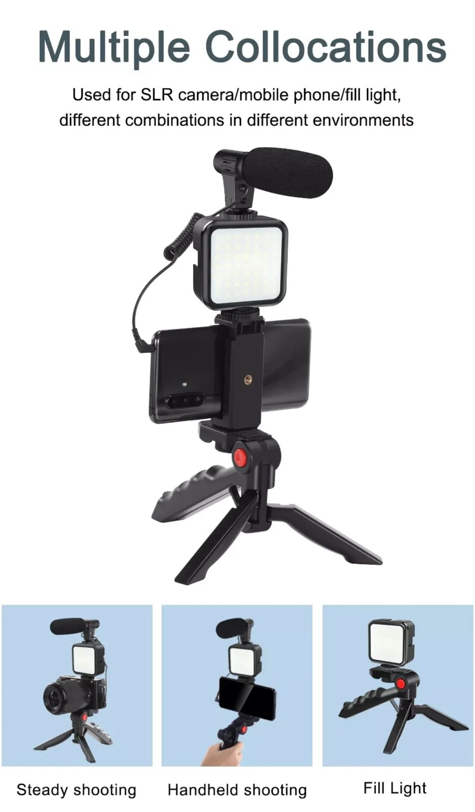 AY-49 Vlogging Video Making Kit For Smartphone & Camera – Video Recording, Photography & Studio Setup