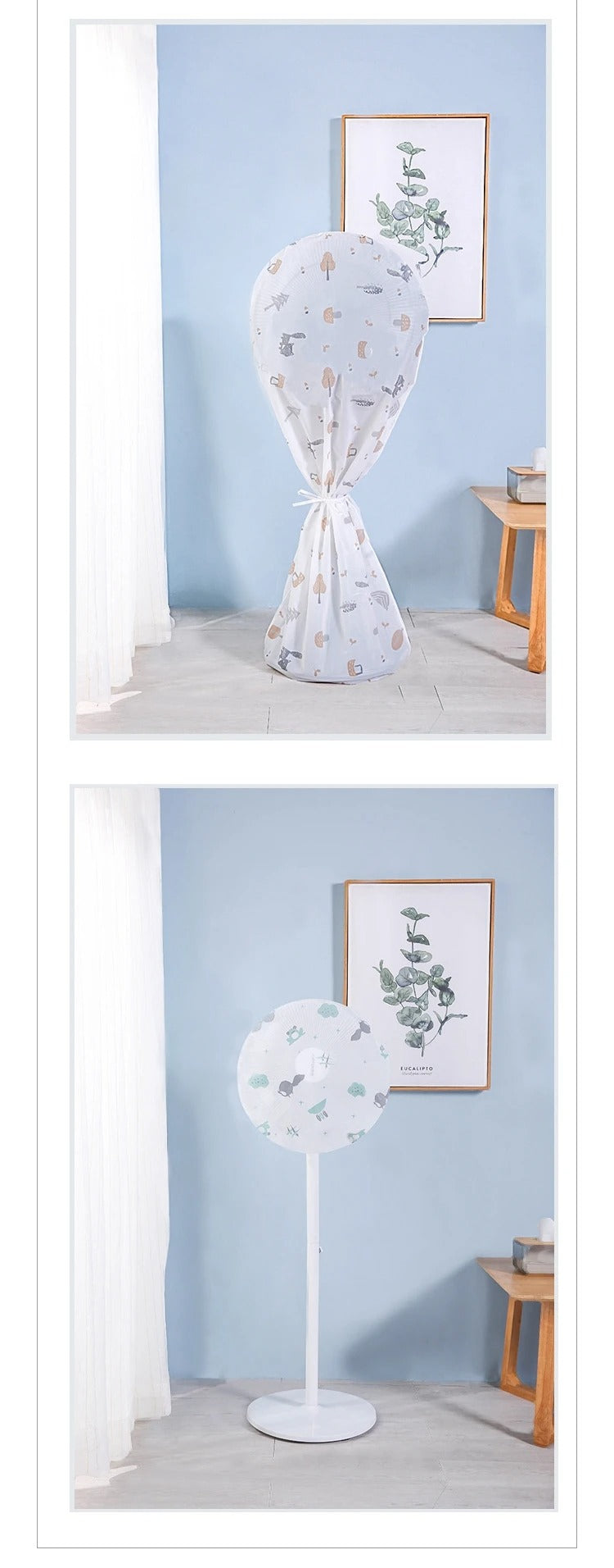 Decorative Fan Cover With Colourful Pattern Design – Dust Protection & Stylish Room Accent