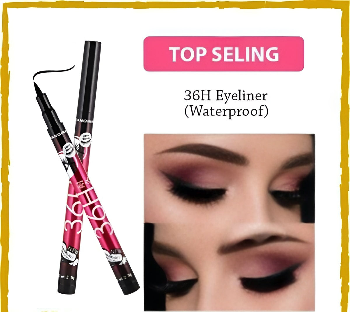 36H Waterproof Eyeliner Marker Pen – Long-Lasting Black Liquid Eyeliner, Easy To Use, Smudge-Proof Eye Makeup Tool (1 Pc)