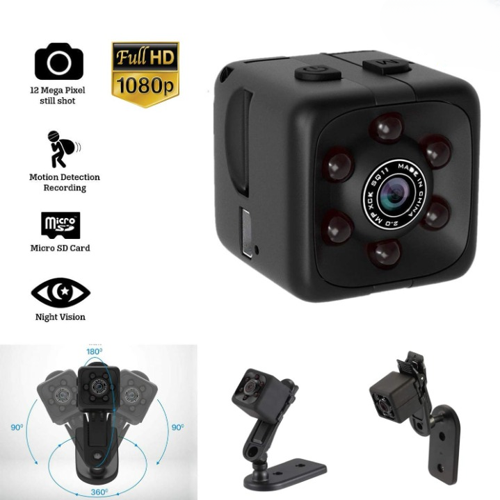 SQ6 Mini Spy Camera – HD Portable Security Camera With Night Vision & Two Stand Holder