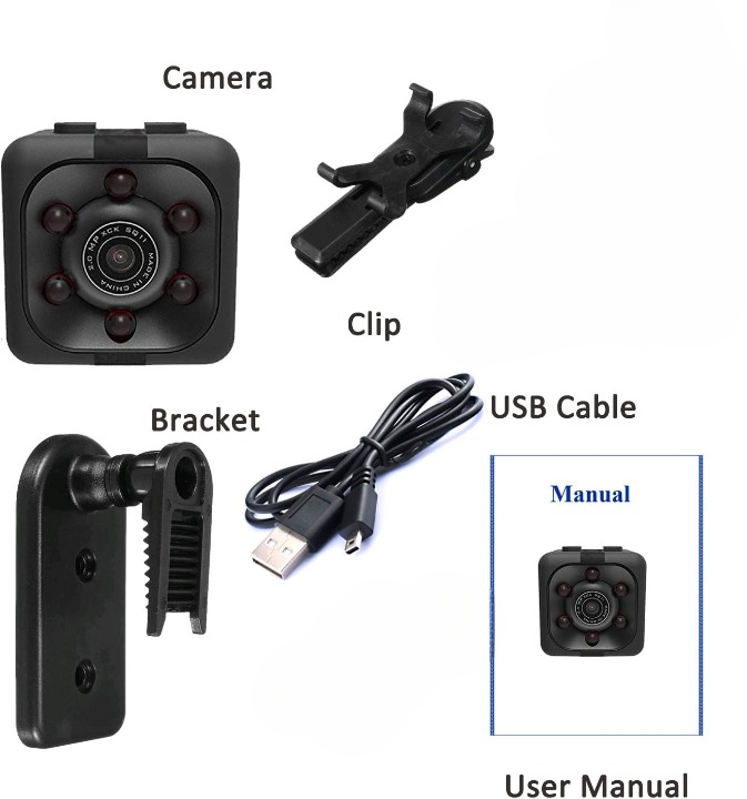 SQ6 Mini Spy Camera – HD Portable Security Camera With Night Vision & Two Stand Holder