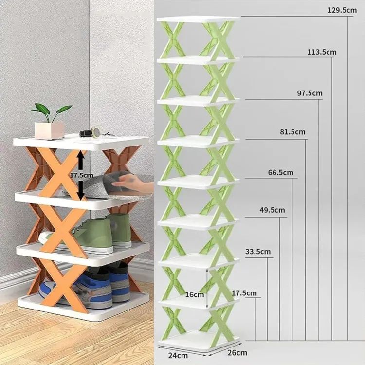 5Layers Stackable Vertical Space Saving Shoe Storage Rack Bookshelf Organizer