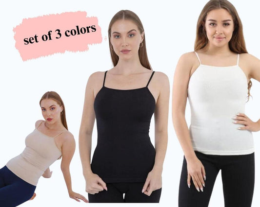 Cotton Plain Camisole, Pack of 3