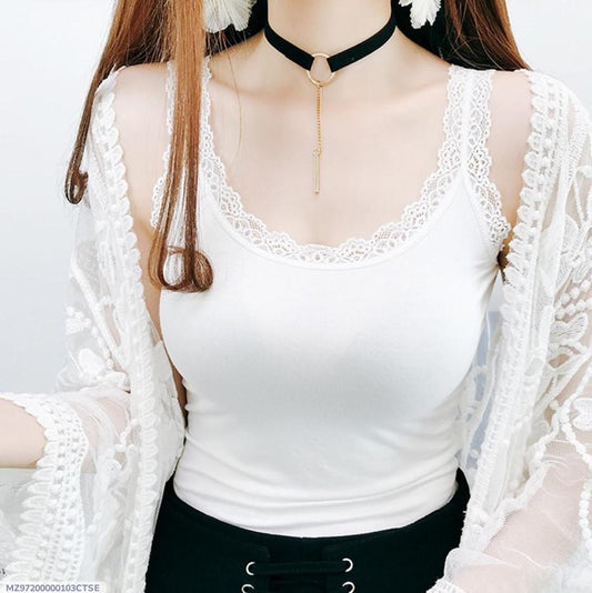 Comfortable Cotton Camisole - Plain Design, Lightweight & Breathable, 1 Pcs