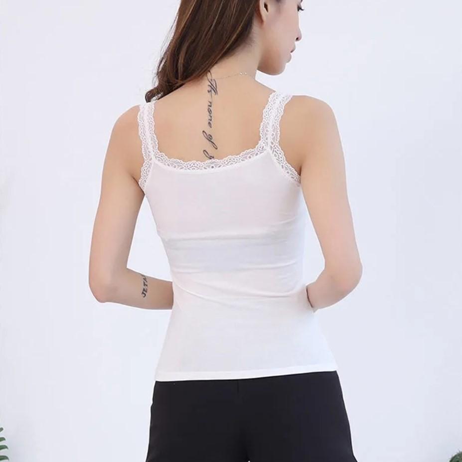 Comfortable Cotton Camisole - Plain Design, Lightweight & Breathable, 1 Pcs
