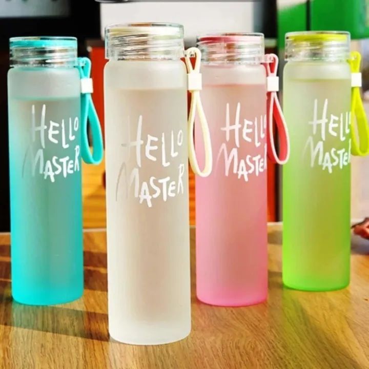 Hello Master Glass Water Bottle For School College Office 480 Ml