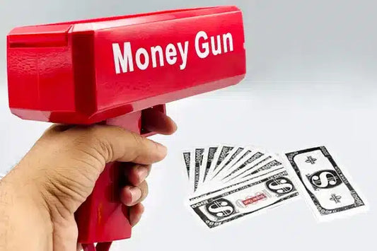 Playing Spray Money Toy Gun Prop Money Gun Rain Money Gun (color red)