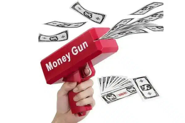 Playing Spray Money Toy Gun Prop Money Gun Rain Money Gun (color red)