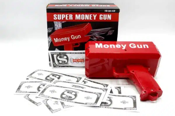 Playing Spray Money Toy Gun Prop Money Gun Rain Money Gun (color red)